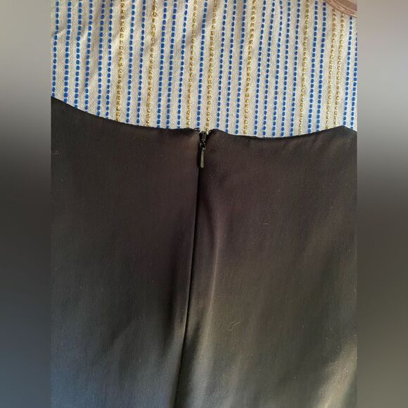 Reiss Pleated Front Black Dress Back Zip Closure Side Pockets Stretchy Sz 6 - Picture 11 of 11